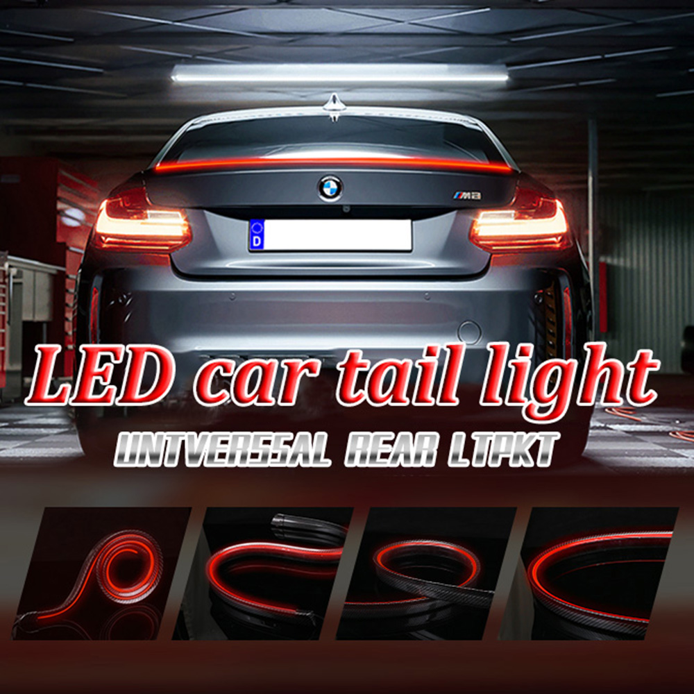 Waterproof Led Strip - Stiker Spoiler belakang mobil hitam karbon
