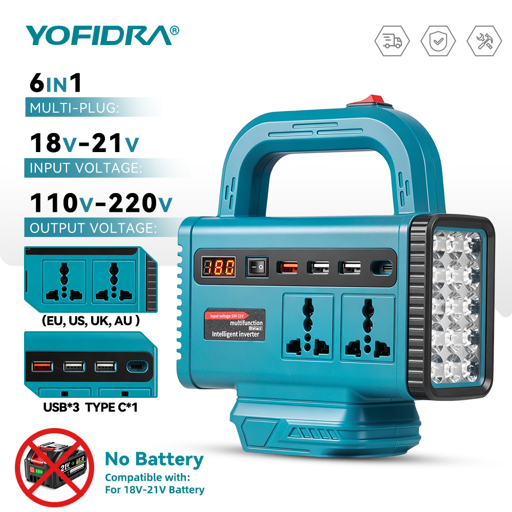 Outdoor Lighting Socket - YOFIDRA 220V Inverter Daya Portabel Catu