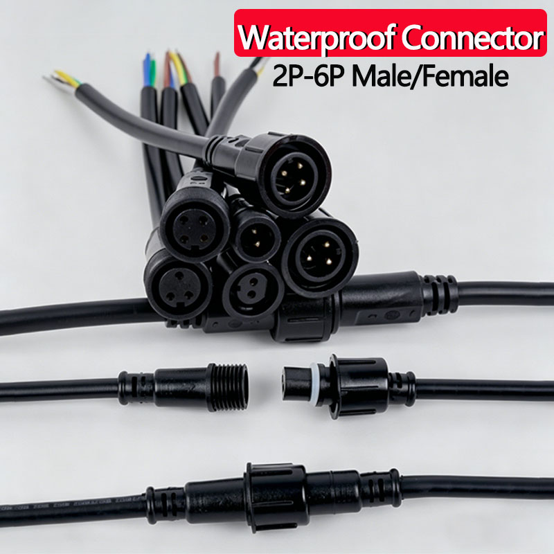 Outdoor Lighting Socket - Set Konektor Kabel Tahan Air 2/3/4/5/6Pin