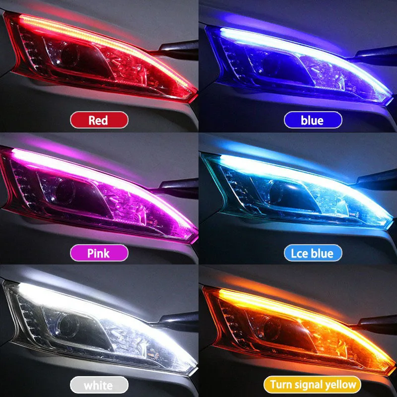 Lampu depan mobil, 2 buah DRL  - Waterproof Led Strip ulasan dan harga