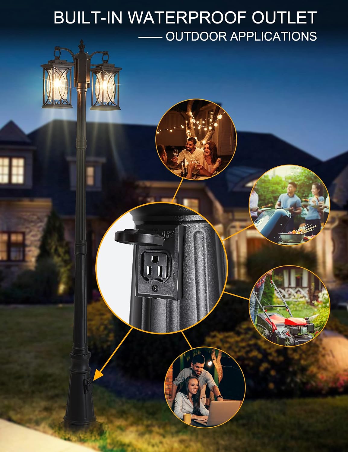 Lampu Tiang Jalan Modern 2 Kep - Outdoor Lighting No Outlet ulasan dan harga