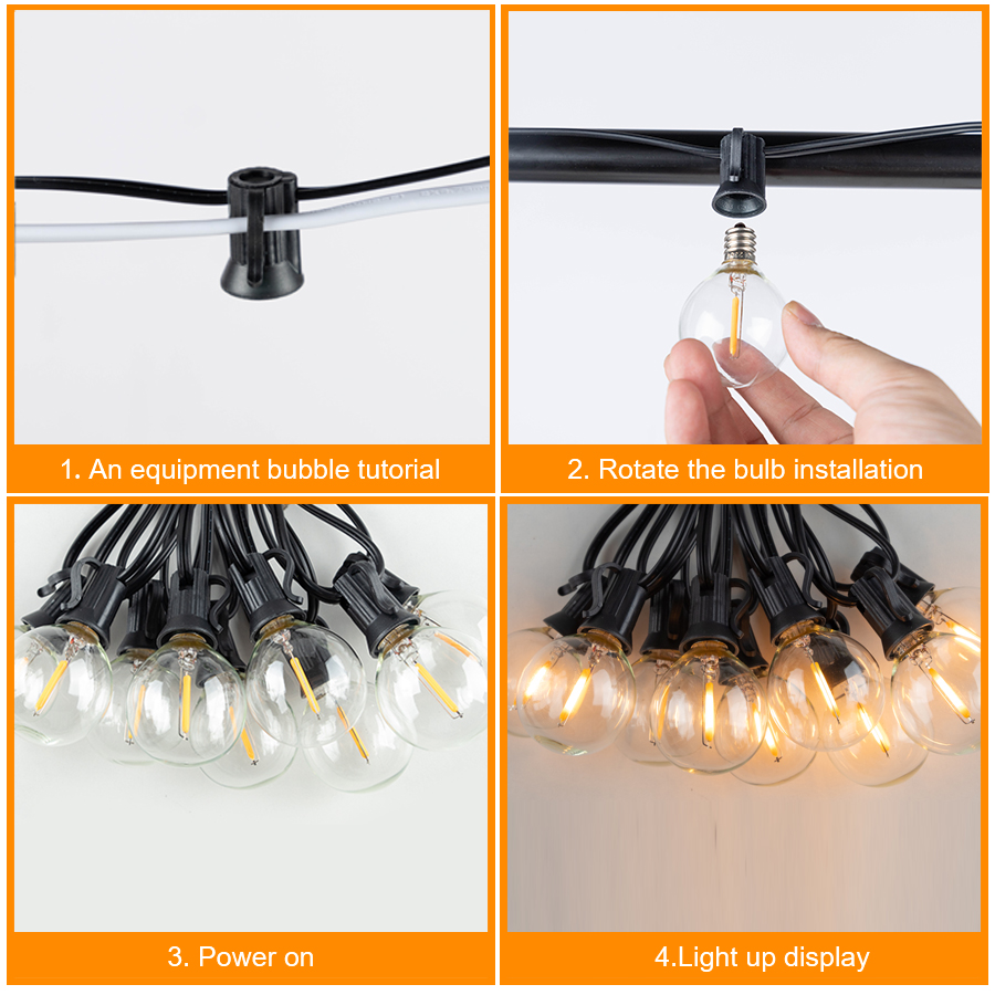 G40 lampu bola tali luar ruang - Outdoor Lighting Socket ulasan dan harga