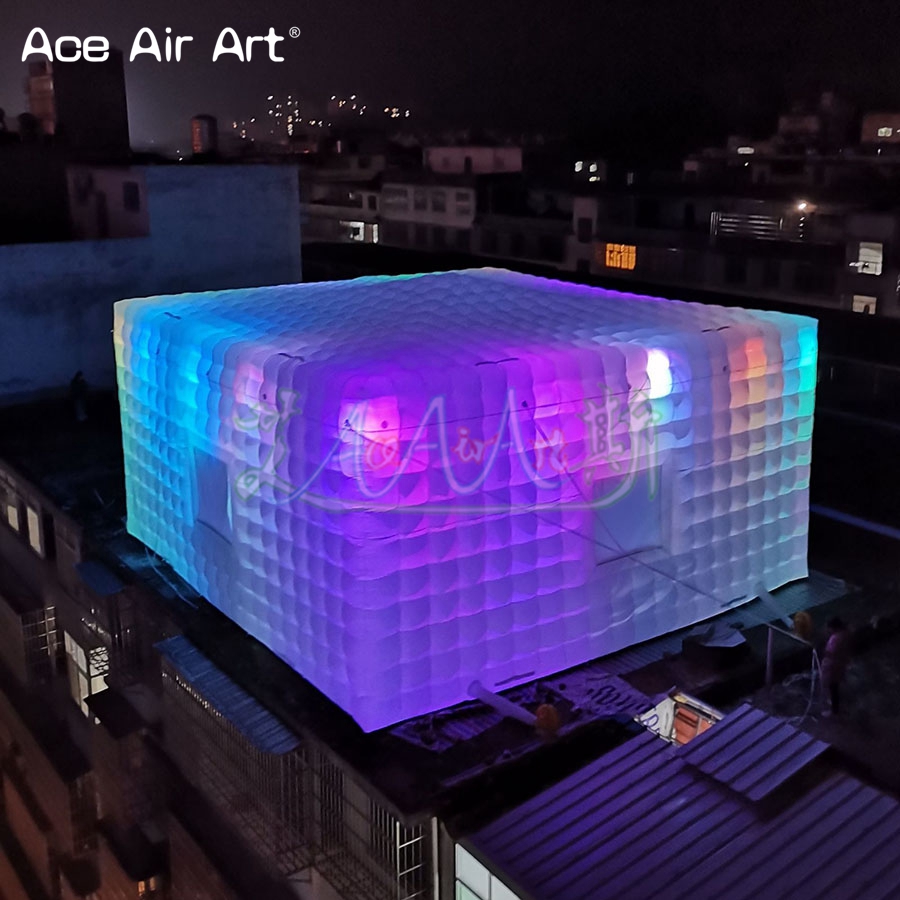 Tenda Kubus Tiup dengan Lampu  - Outdoor Lighting No Outlet ulasan dan harga
