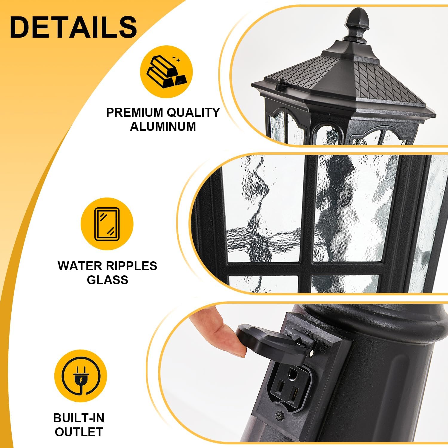 Lampu tiang luar ruangan tahan - Outdoor Lighting No Outlet ulasan dan harga
