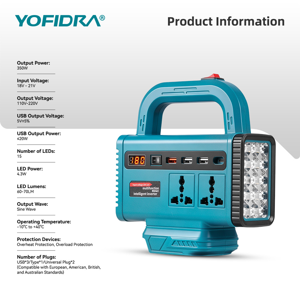 YOFIDRA 220V Inverter Daya Por - Outdoor Lighting Socket ulasan dan harga