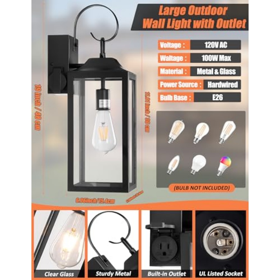 Lampu Luar Ruangan Besar 19 in - Outdoor Lighting No Outlet ulasan dan harga
